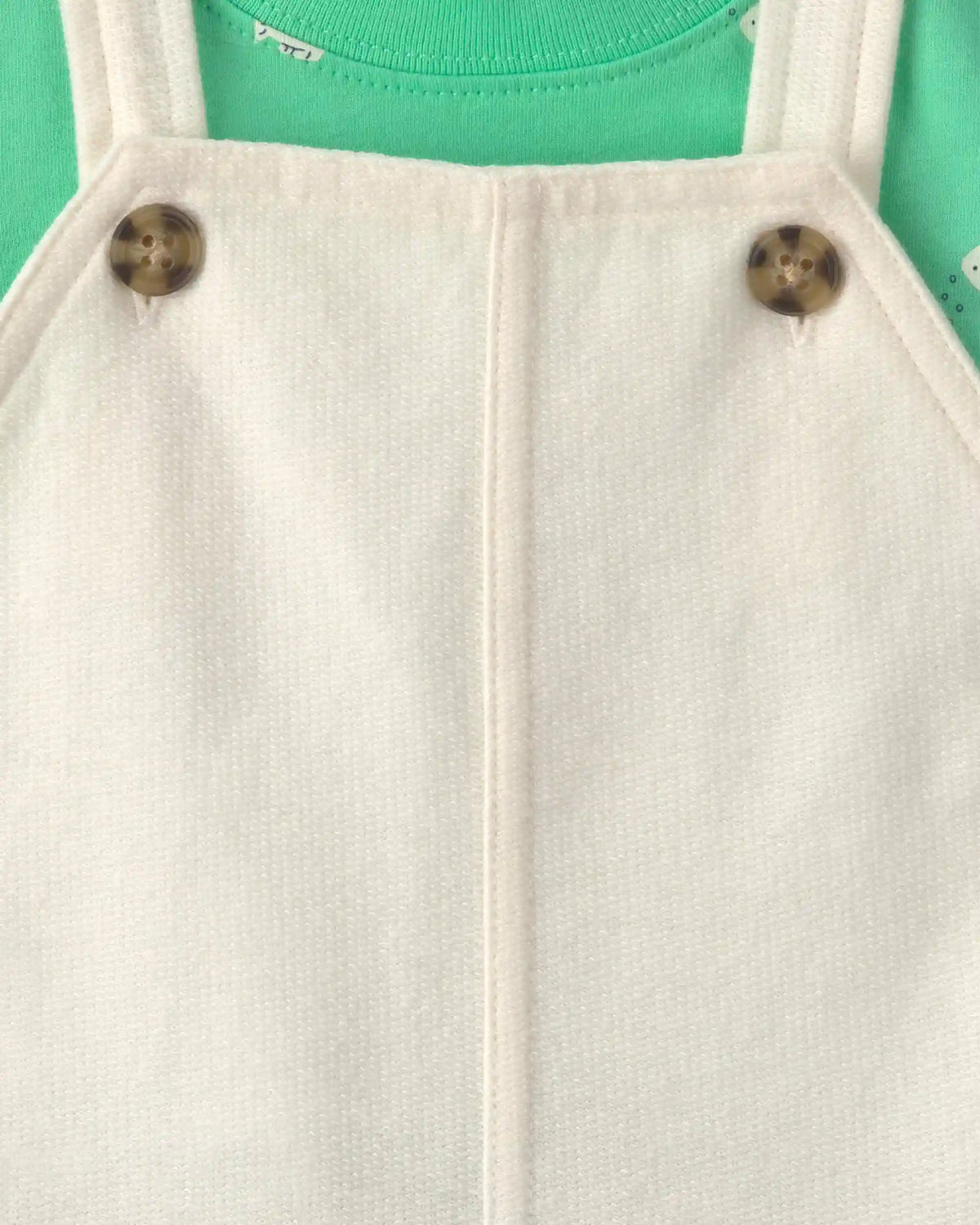 Baby 2-Piece Fish Short-Sleeve Overall Set - Green/Ivory