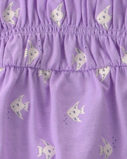 Baby Girl 3-Piece Fish Top & Short Set - Purple