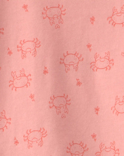Baby Girl 4-Piece Crab Top & Short Set - Pink