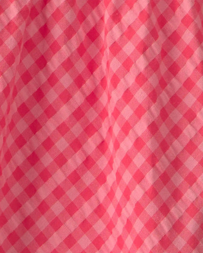 Baby Girl Gingham Tiered Dress - Coral