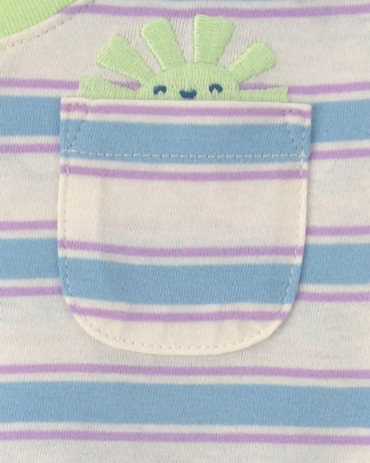 Baby Girl Striped Short-Sleeve Top - Blue/Ivory