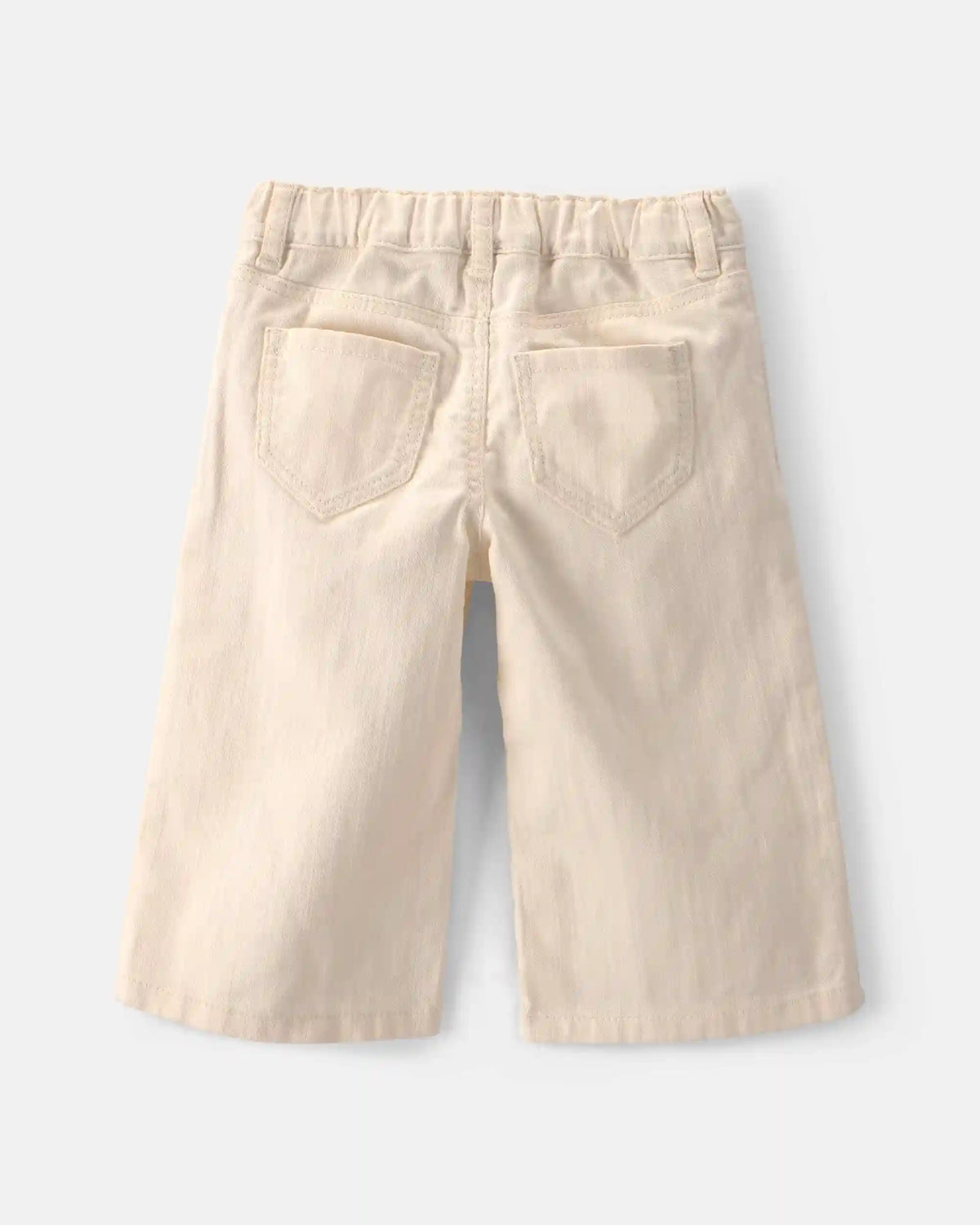 Baby Girl Floral Twill Pants - Cream