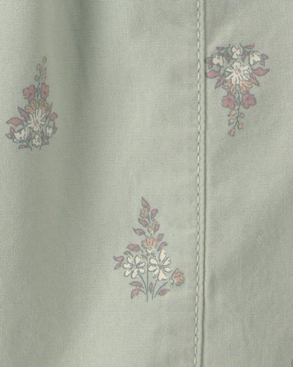 Baby Girl Floral Barrel Pants - Green