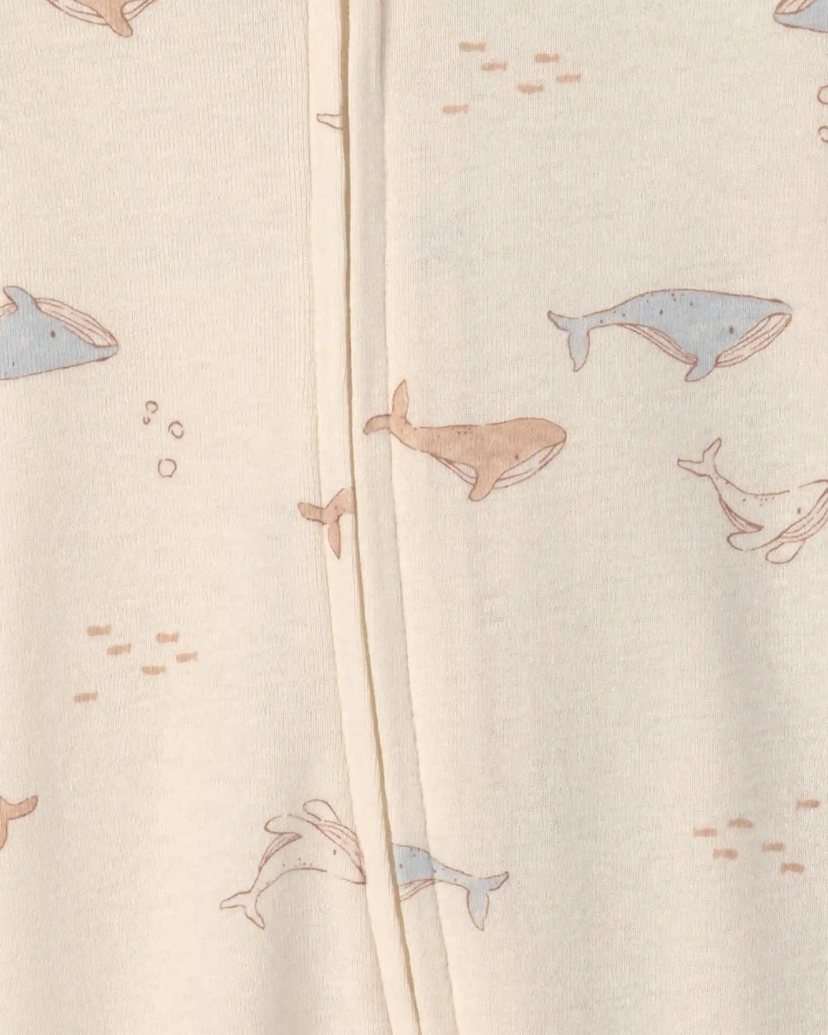 Baby 2-Pack Whale Striped 100% Cotton 2-Way Zip Sleep & Play Pajamas - Blue/Ivory