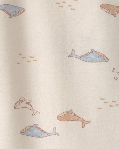 Baby 2-Pack Whale Rompers - Blue/Ivory