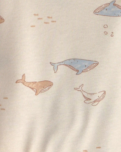 Baby 4-Piece Whale Long-Sleeve Bodysuit & Pant Set - Blue/Ivory