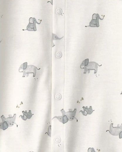 Baby Elephant 100% Cotton Converter Gown - Ivory