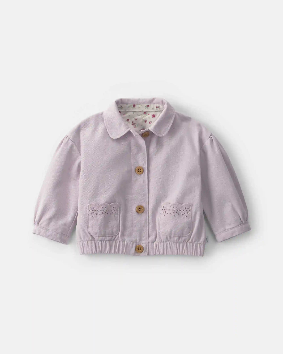 Baby Girl Twill Bomber Jacket - Purple