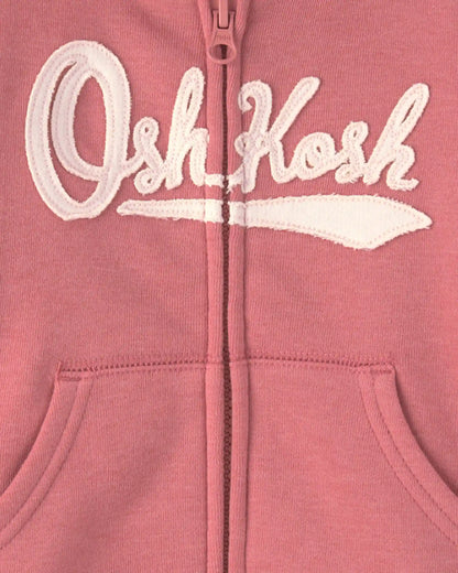 Baby Girl OshKosh Logo Fleece Zip-Up Hoodie - Pink