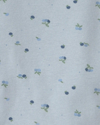 Baby Girl 4-Pack Blueberry Floral Long-Sleeve Bodysuits - Blue