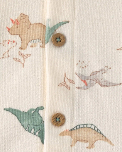 Baby Boy 3-Piece Dinosaur Layering Set - Green/Ivory