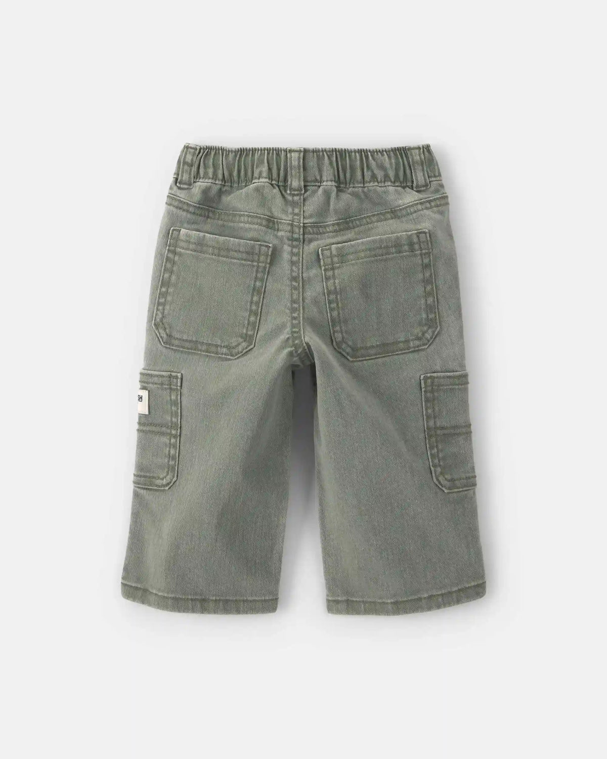 Baby Boy Splatter Paint Wide-Leg Carpenter Pants - Green