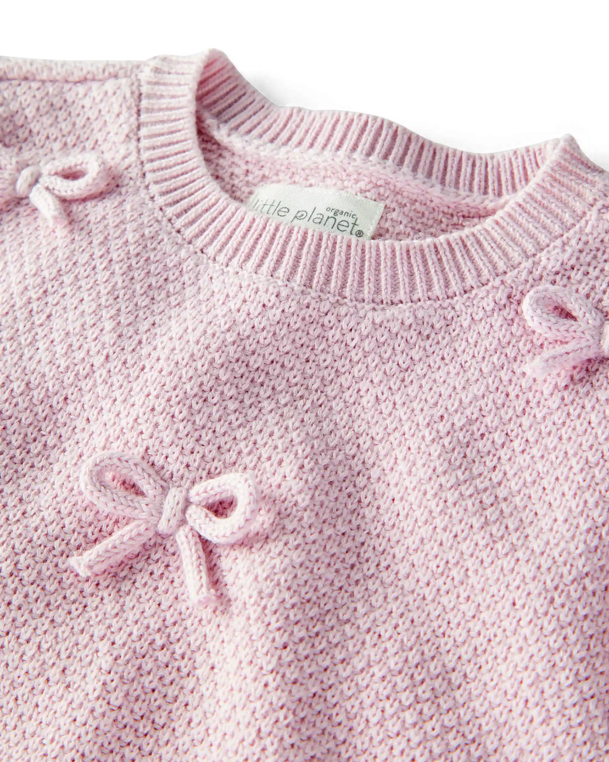 Baby Girl 2-Piece Organic Cotton Bow Knit Sweater & Pant Set
