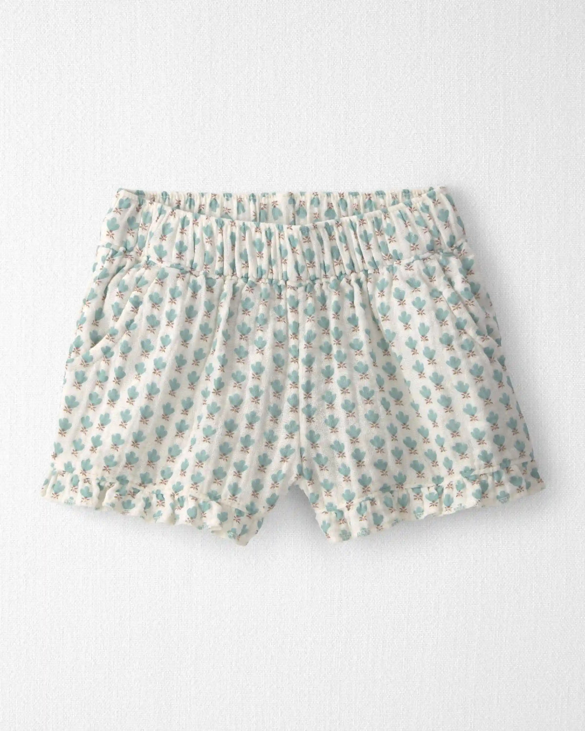 Baby Girl 2-Piece Organic Cotton Gauze Top & Short Set in Floral