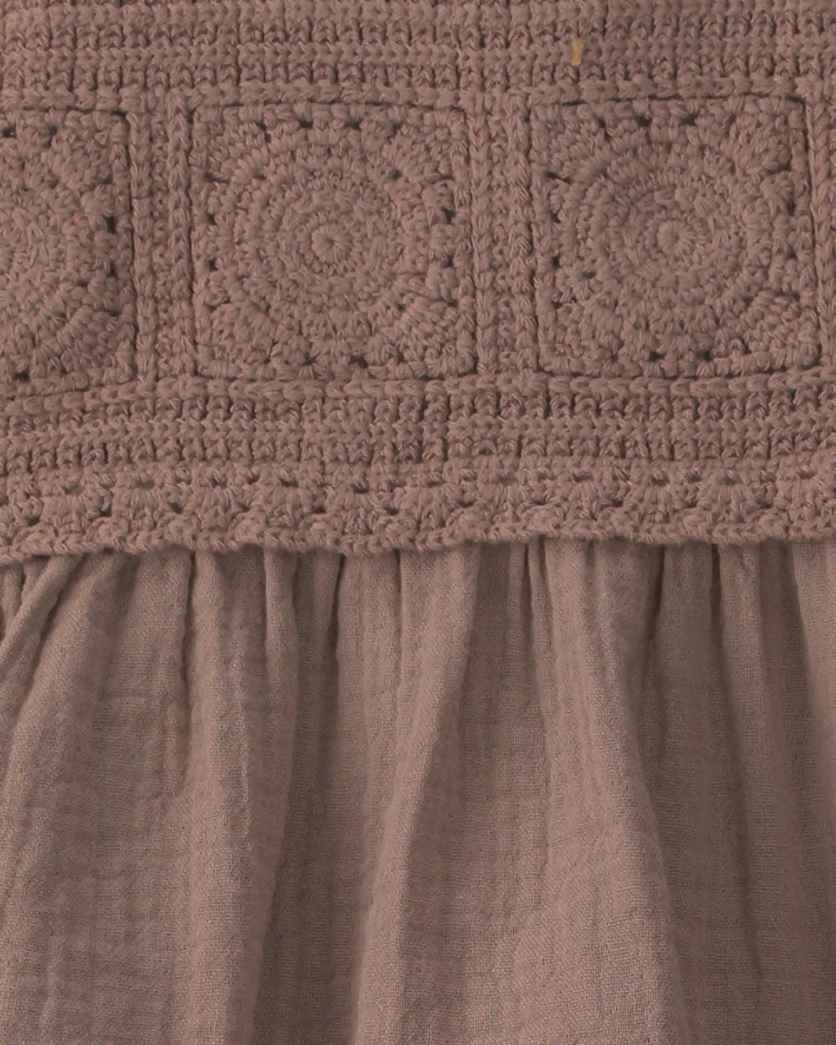 Baby Girl Organic Cotton Gauze Crochet Dress