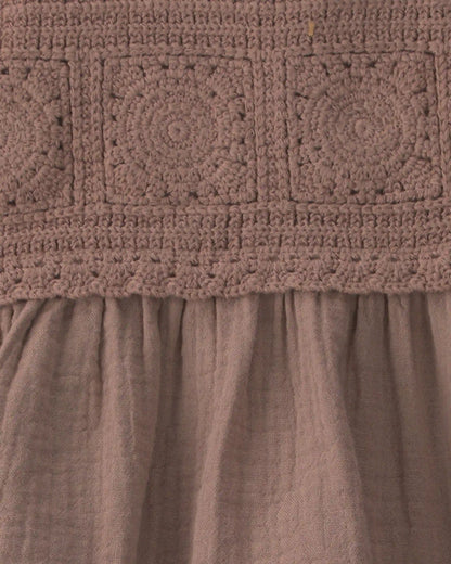 Baby Girl Organic Cotton Gauze Crochet Dress