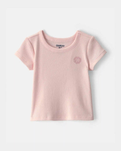 Baby Girl OshKosh Logo Ribbed Tee - Pink