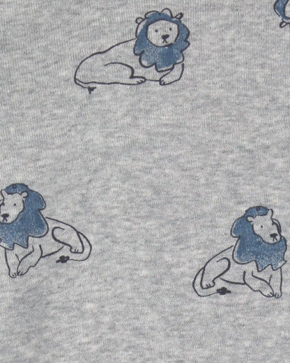 Baby Boy 4-Pack Safari Long-Sleeve Bodysuits - Blue/Grey/Ivory