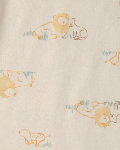 Baby 2-Pack Lion Short-Sleeve Rompers - Yellow/Ivory