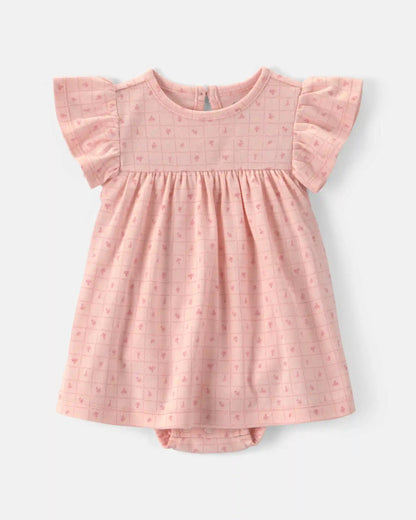Baby Girl 2-Piece Floral Cardigan Dress Set - Pink
