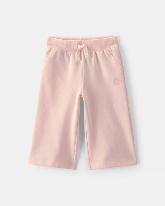 Baby Girl French Terry Drawstring Pants - Pink