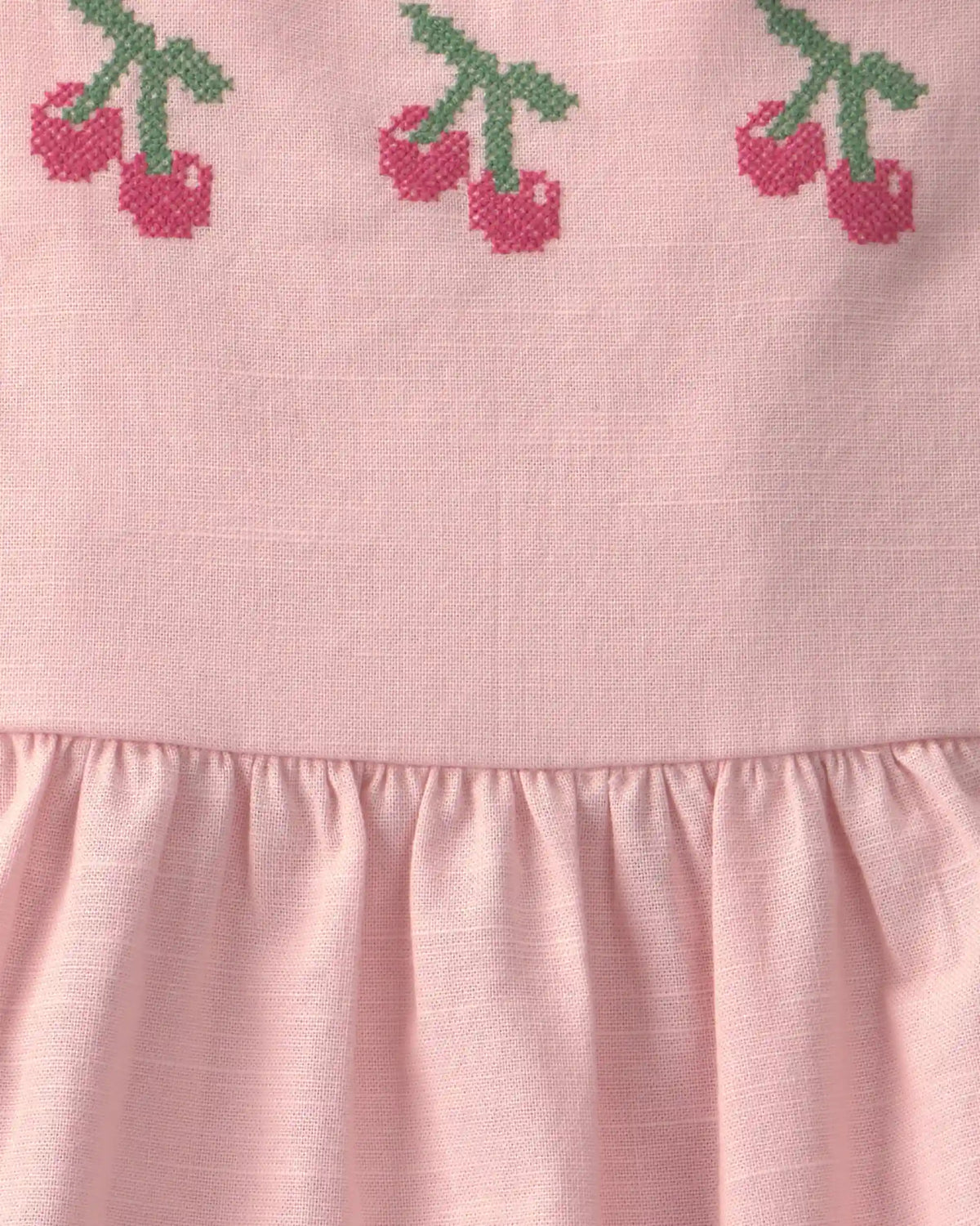 Baby Girl Cherry Short-Sleeve Dress - Pink