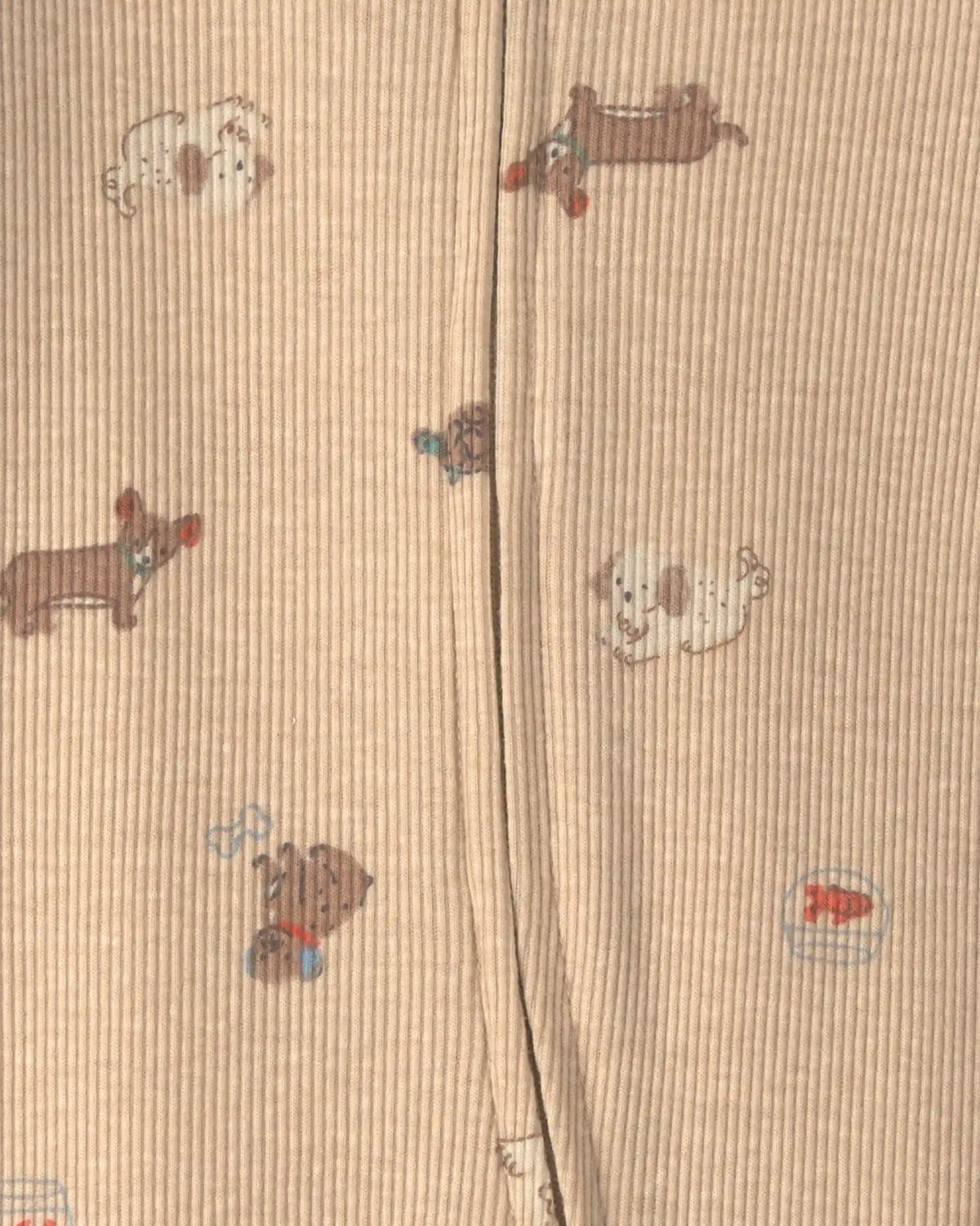 Baby Dog Cotton 2-Way Zip Sleep & Play Pajamas - Brown