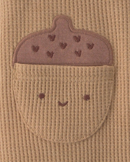 Baby Boy 2-Piece Thanksgiving Thermal Long-Sleeve Overall Set - Brown