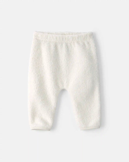 Baby 2-Piece Bear Fleece Long-Sleeve Top & Pant Set - Cream