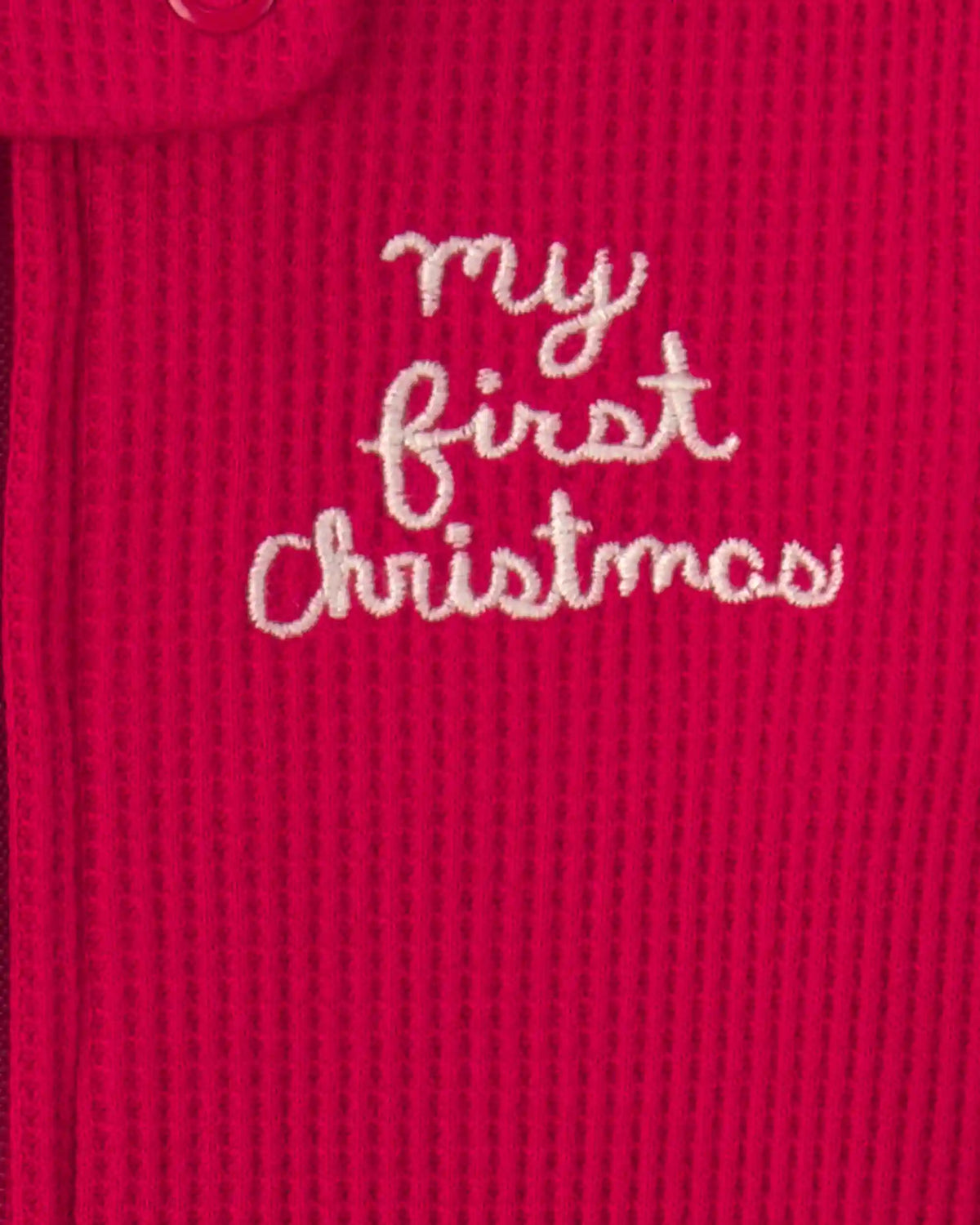 Baby 'My First Christmas' Cotton Thermal Sleep & Play Pajamas - Red