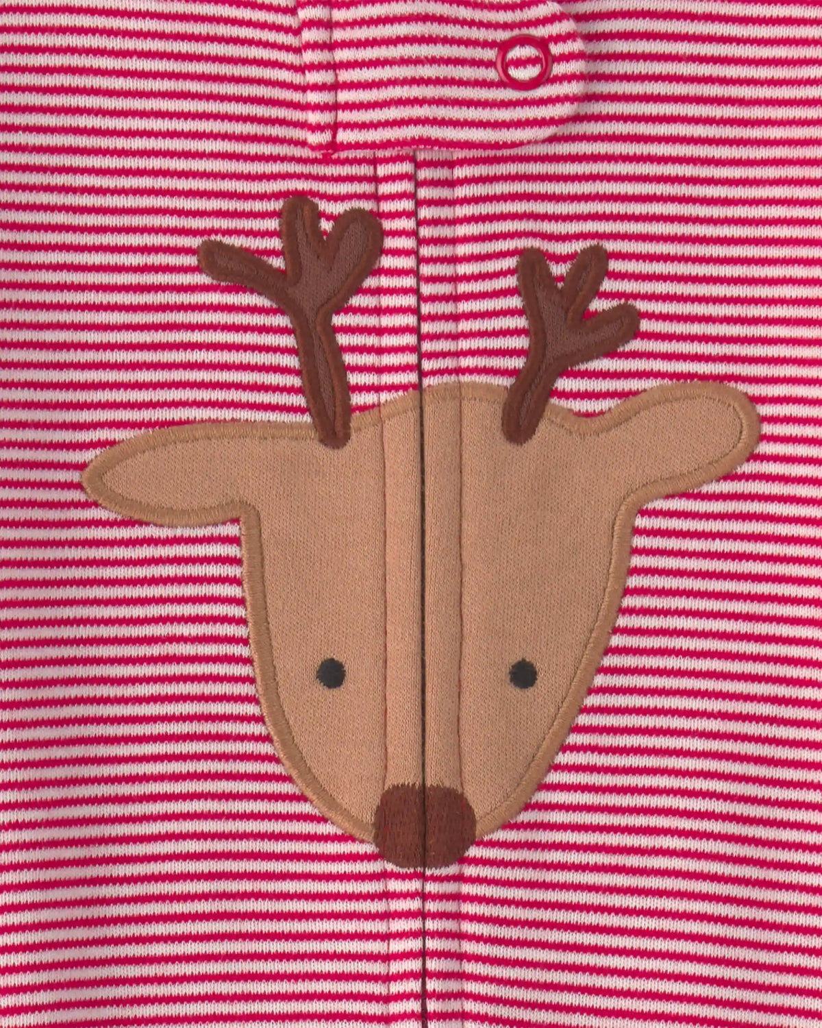 Baby Reindeer 100% Cotton 2-Way Zip Sleep & Play Pajamas - Red