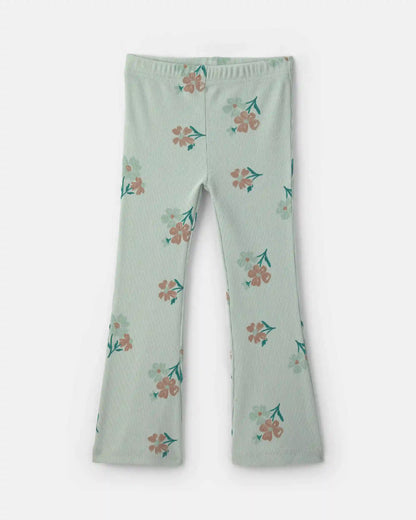 Baby Girl Floral Long-Sleeve Top & Pant Set - Green