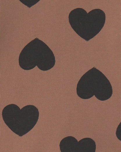 Baby Girl Heart Long-Sleeve Top & Pant Set - Brown/Black