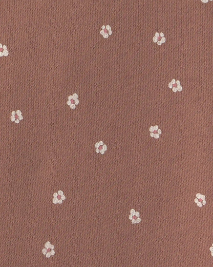 Baby Girl Floral French Terry Long-Sleeve Dress Set - Pink/Brown
