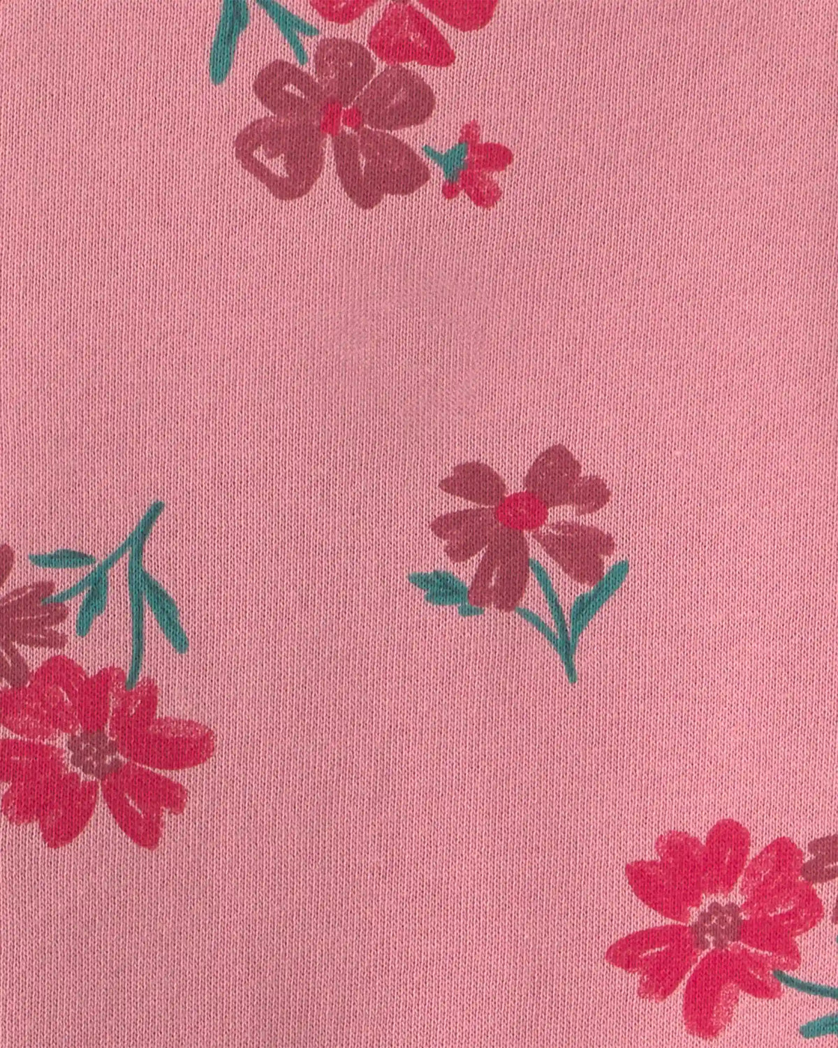 Baby Girl Floral French Terry Long-Sleeve Dress Set - Pink/Cream