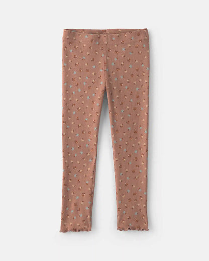 Baby Girl 2-Piece Floral Fleece Sweatshirt & Pant Set - Brown