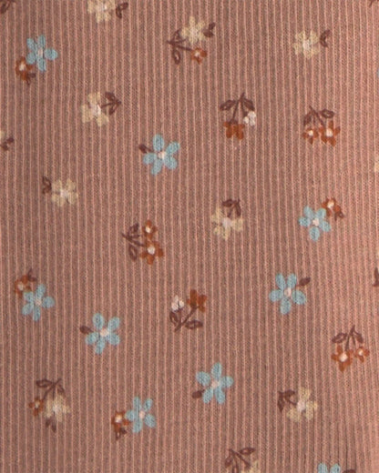 Baby Girl 2-Piece Floral Fleece Sweatshirt & Pant Set - Brown