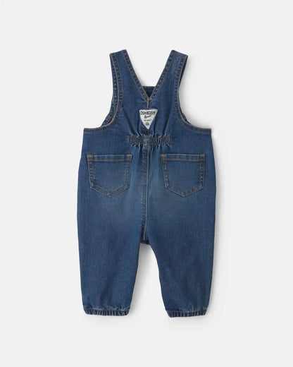 Baby Girl Denim Overalls - Medium Wash