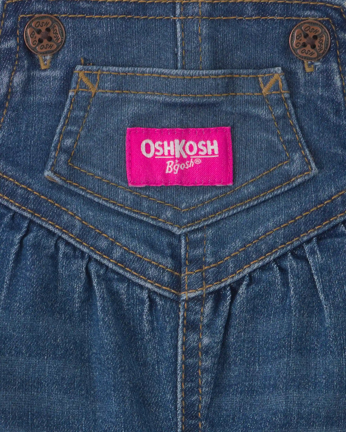 Baby Girl Denim Overalls - Medium Wash