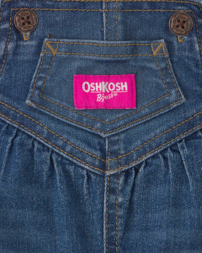 Baby Girl Denim Overalls - Medium Wash