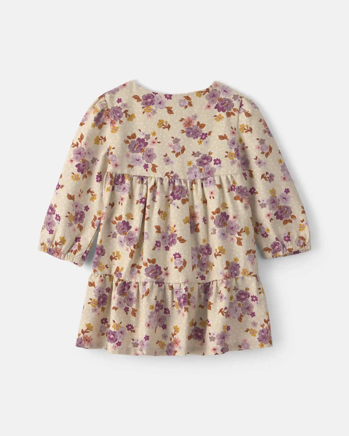 Baby Girl 2-Piece Floral Twill Long-Sleeve Dress - Cream