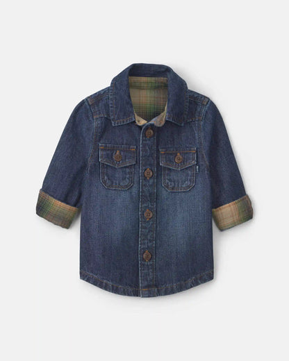 Baby Boy Denim Button-Down Shirt - Indigo