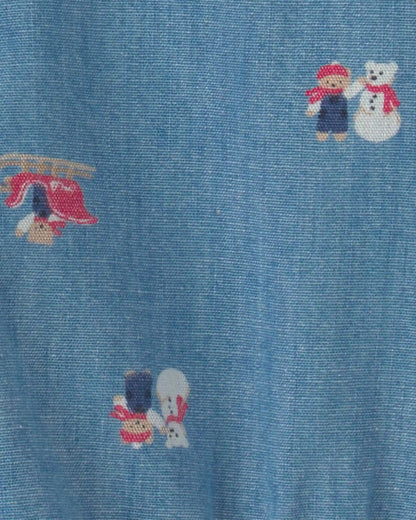 Baby Boy Snowman Chambray Long-Sleeve Bodysuit - Blue