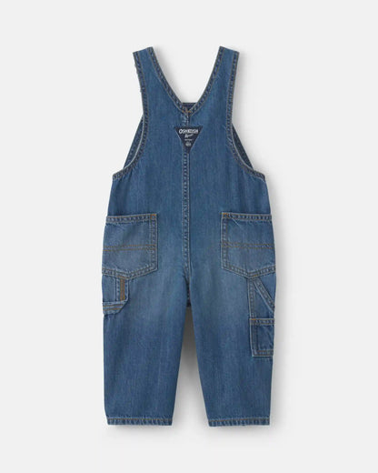 Baby Logo Denim Overalls - Dark Wash