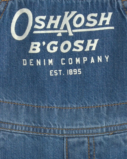 Baby Logo Denim Overalls - Dark Wash