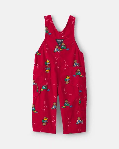 Baby Bear Corduroy Overalls - Red