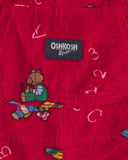 Baby Bear Corduroy Overalls - Red