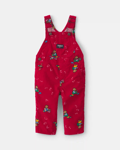 Baby Bear Corduroy Overalls - Red