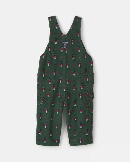 Baby Boy Nutcracker Corduroy Overalls - Green