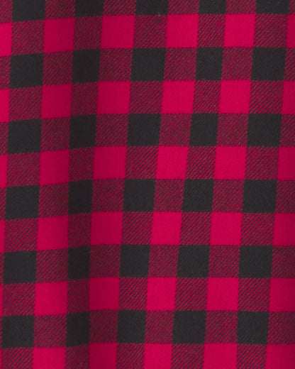 Baby Boy Buffalo Check Long-Sleeve Bodysuit - Red/Black